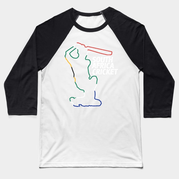 South African Cricket & Flag Baseball T-Shirt by BraaiNinja